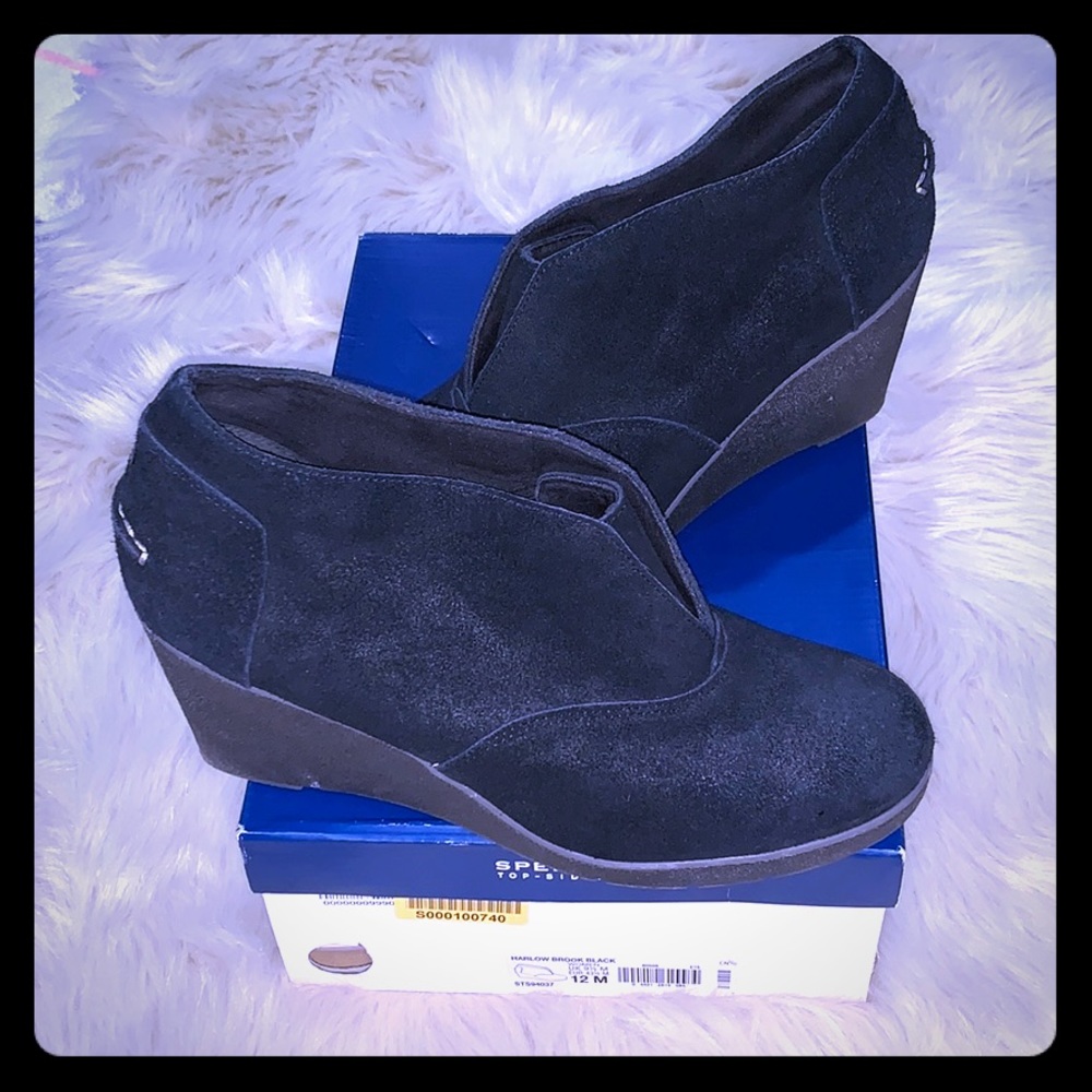 Sperry Harlow Brook Black leather bootie size 12M